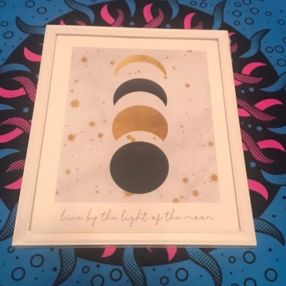 New "Live by the light of the moon" White Framed Wall Art - Picture 2 of 10